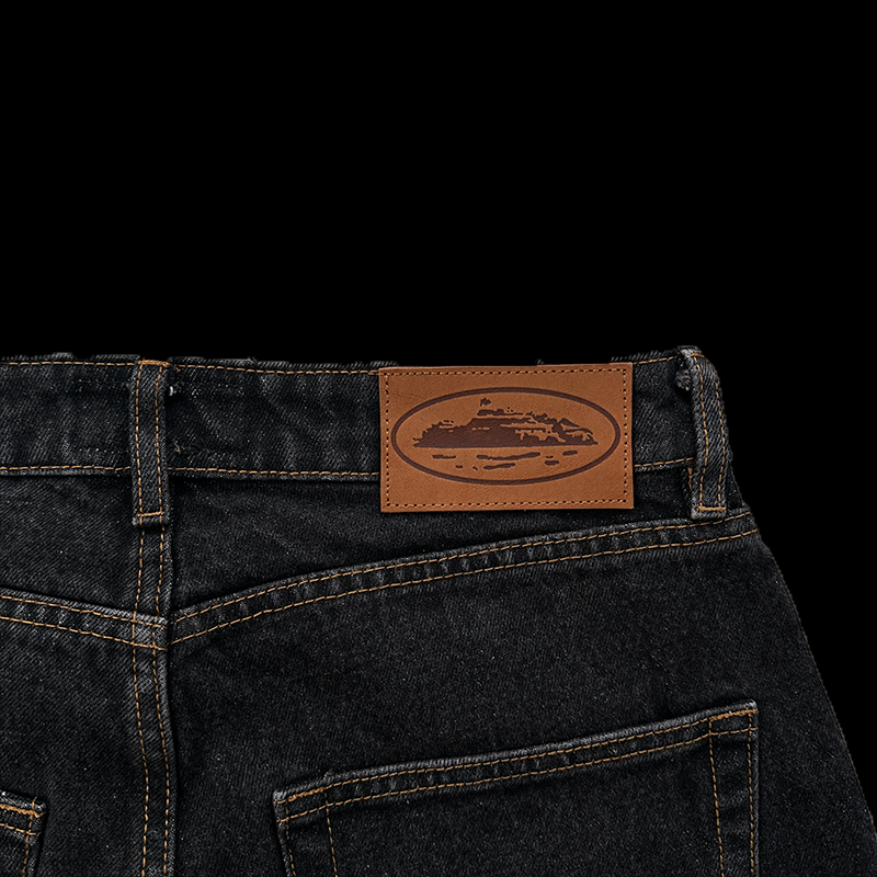 CORTEIZ ALCATRAZ DENIM SHORTS WASHED (BLACK)