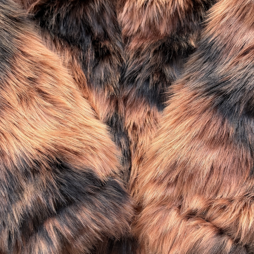 CORTEIZ DIAMOND HOODED FUR JACKET (BROWN)