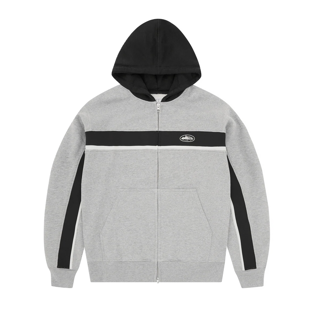 CORTEIZ RIBBED SPORTEIZ ZIP HOODIE (HEATHER GREY)