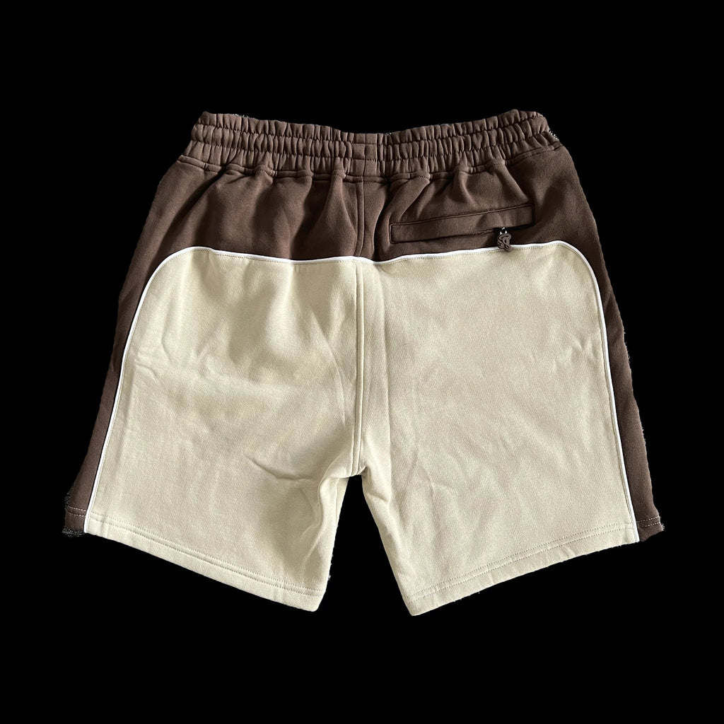 SYNA PIPE HOODIE & SHORT SET (BEIGE/BROWN)